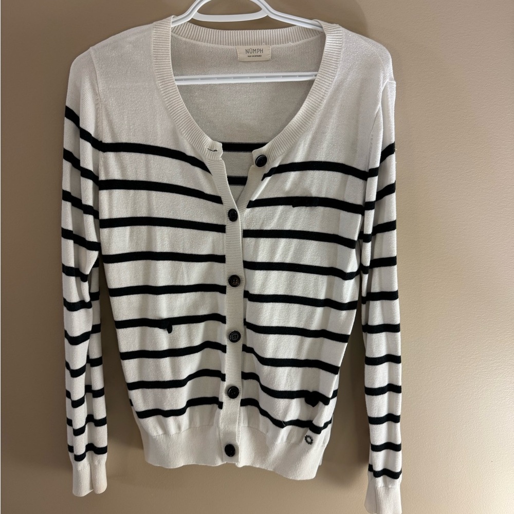 Anthropologie Numph white/black cardigan